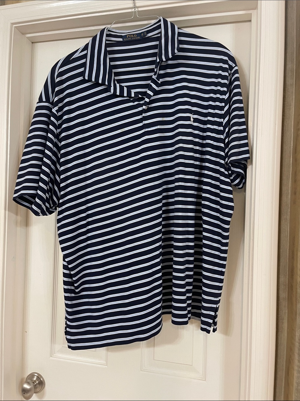 Polo by Ralph Lauren Navy & White Horizontal Stripe Polo